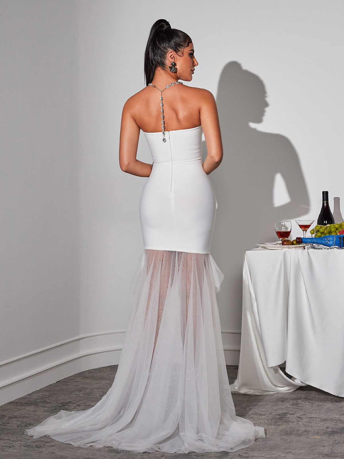 Attica Çiçek Kristal Bandaj Elbise