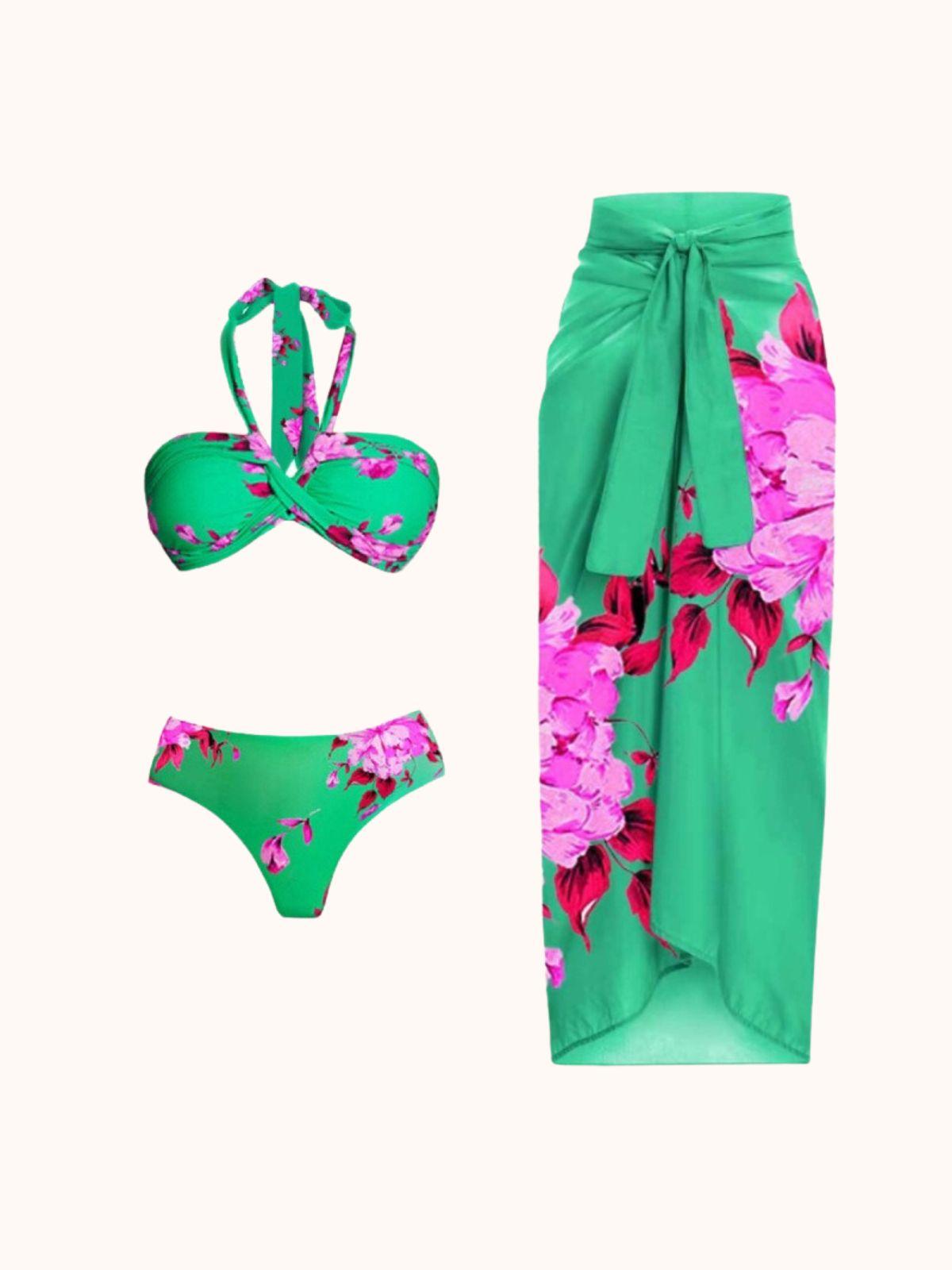 Aunika Halter Yaka Bikini Üç Parça Set