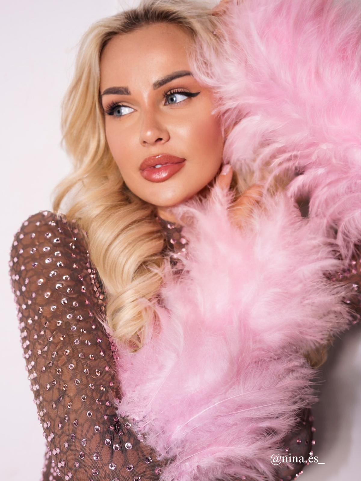 Braylene Rhinestone Tüy Süslemeli Mini Elbise