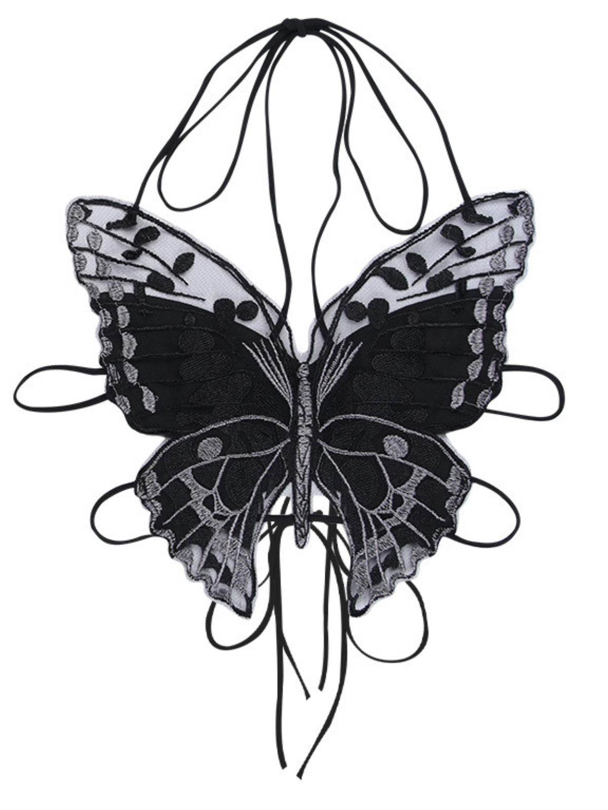 Bryxar Halter Yaka Dantel Detaylı Kelebek Üst