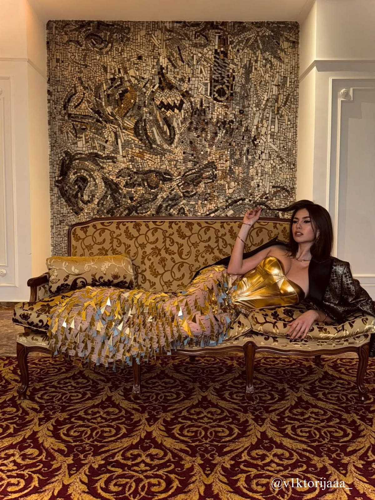 Buck Korse Akrilik Fring Maxi Elbise