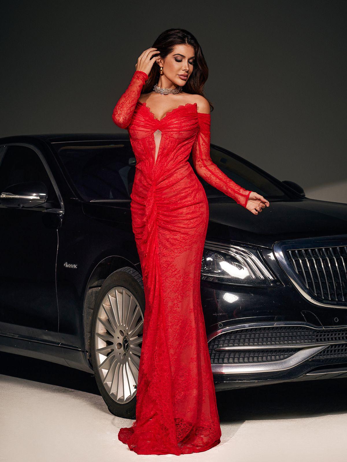 Capella Askısız Dantel Deniz Kızı Maxi Elbise