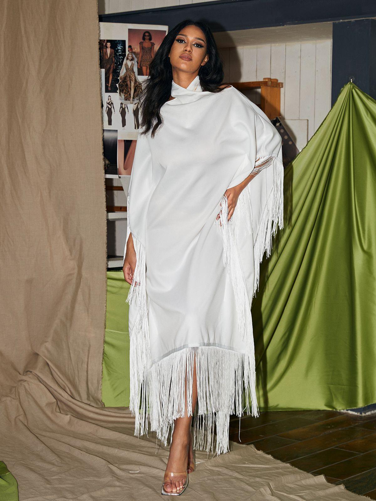 Ceridwen Cricross Fringe Kaftan Elbise