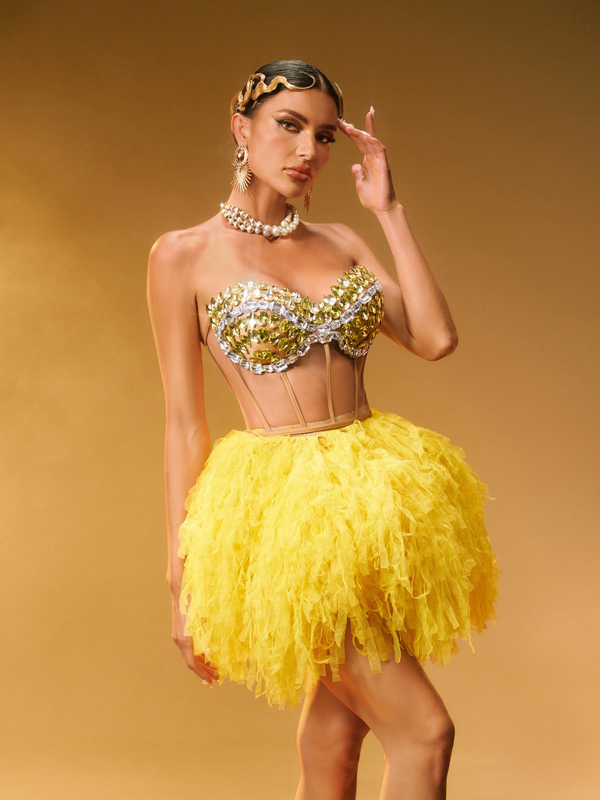 Dakan Straplez Korse Tül Etek Seti