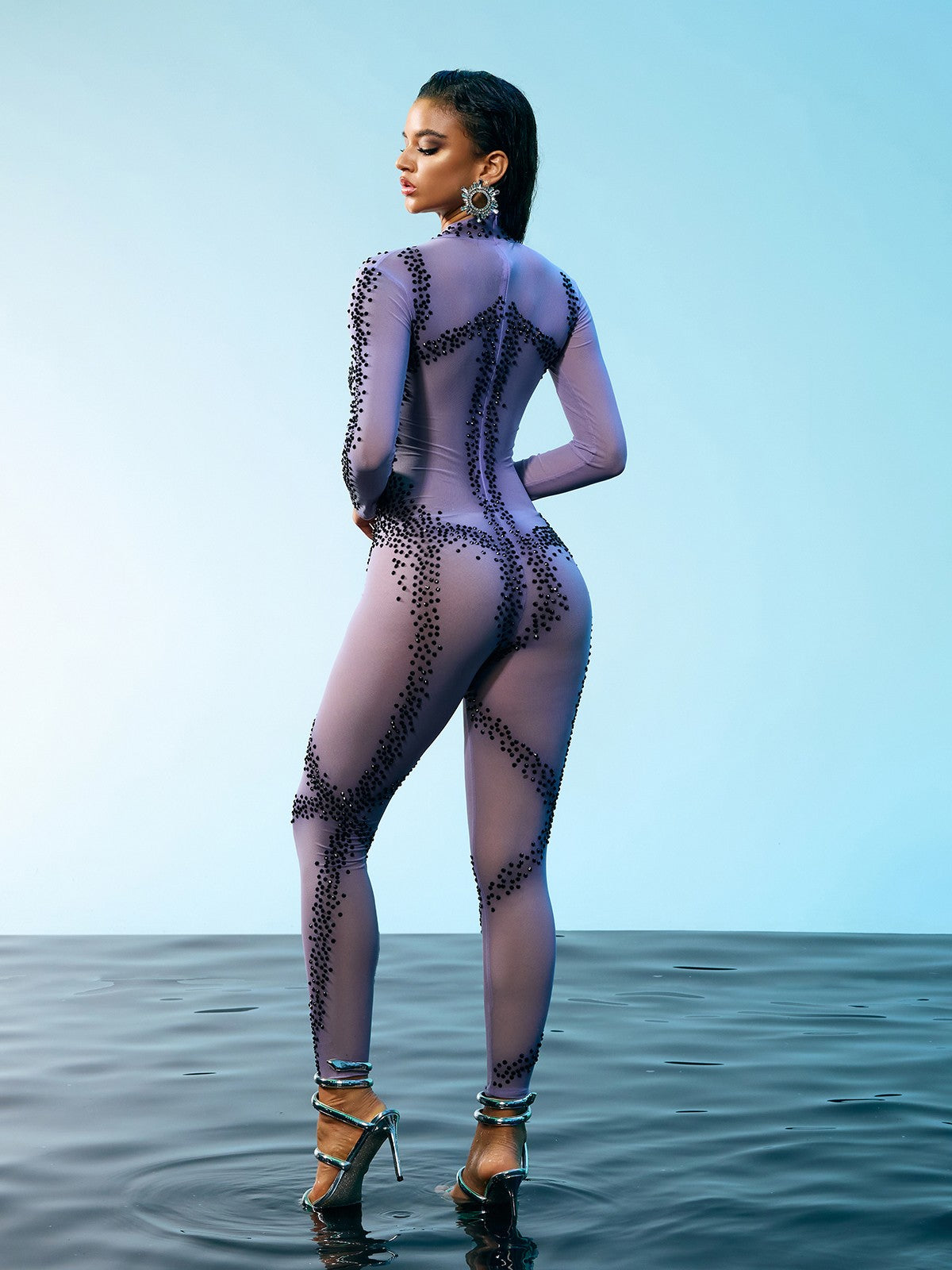 Dasani Baskılı Rhinestone Tulum