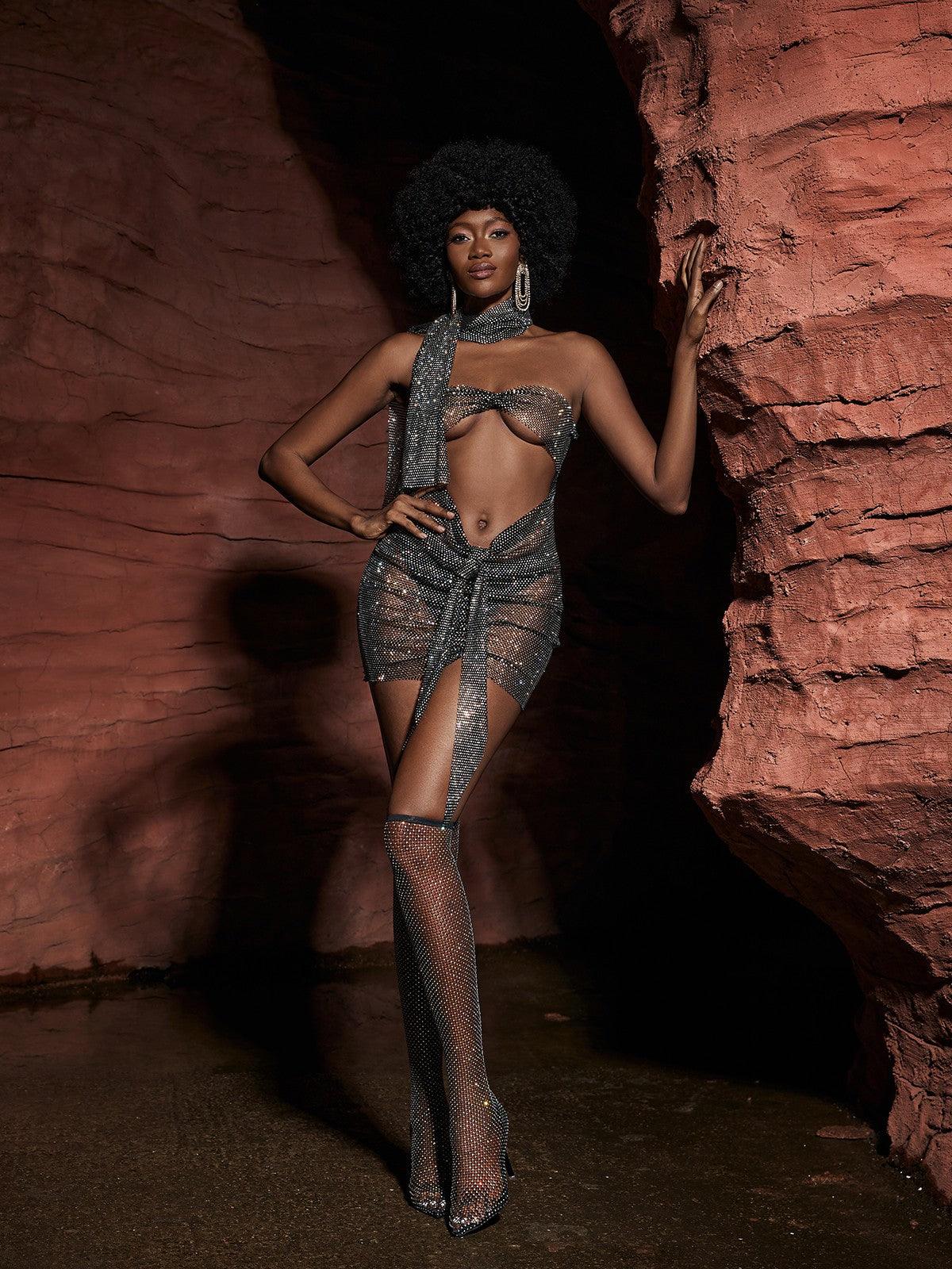 Delfina Kesik Zincir Elbisesi