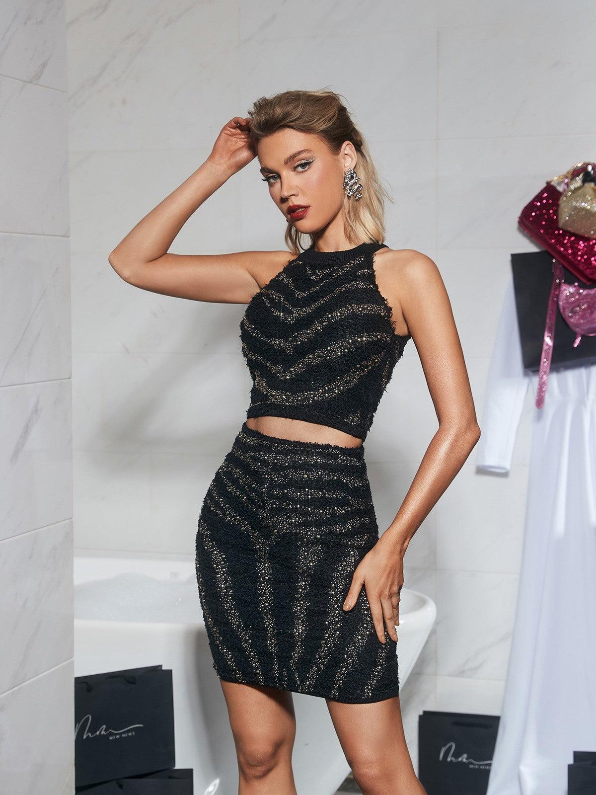 Enola Rhinestone Triko Üst