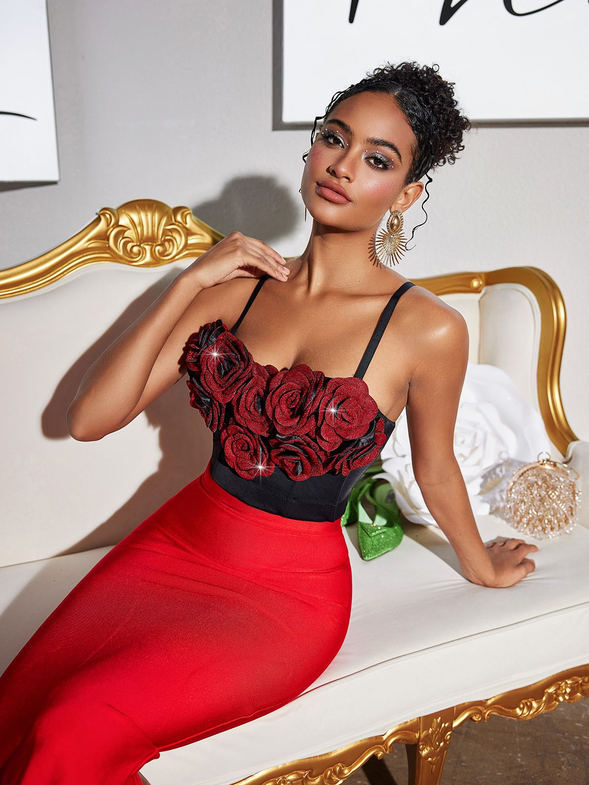 Fivika Spagetti Çiçek Bustiyer Üst