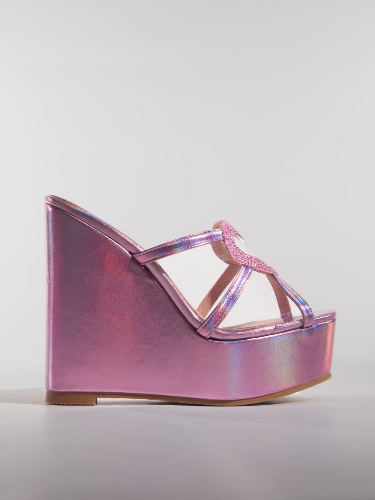 Gaelvira Rhinestone Kalp Wedge Mules
