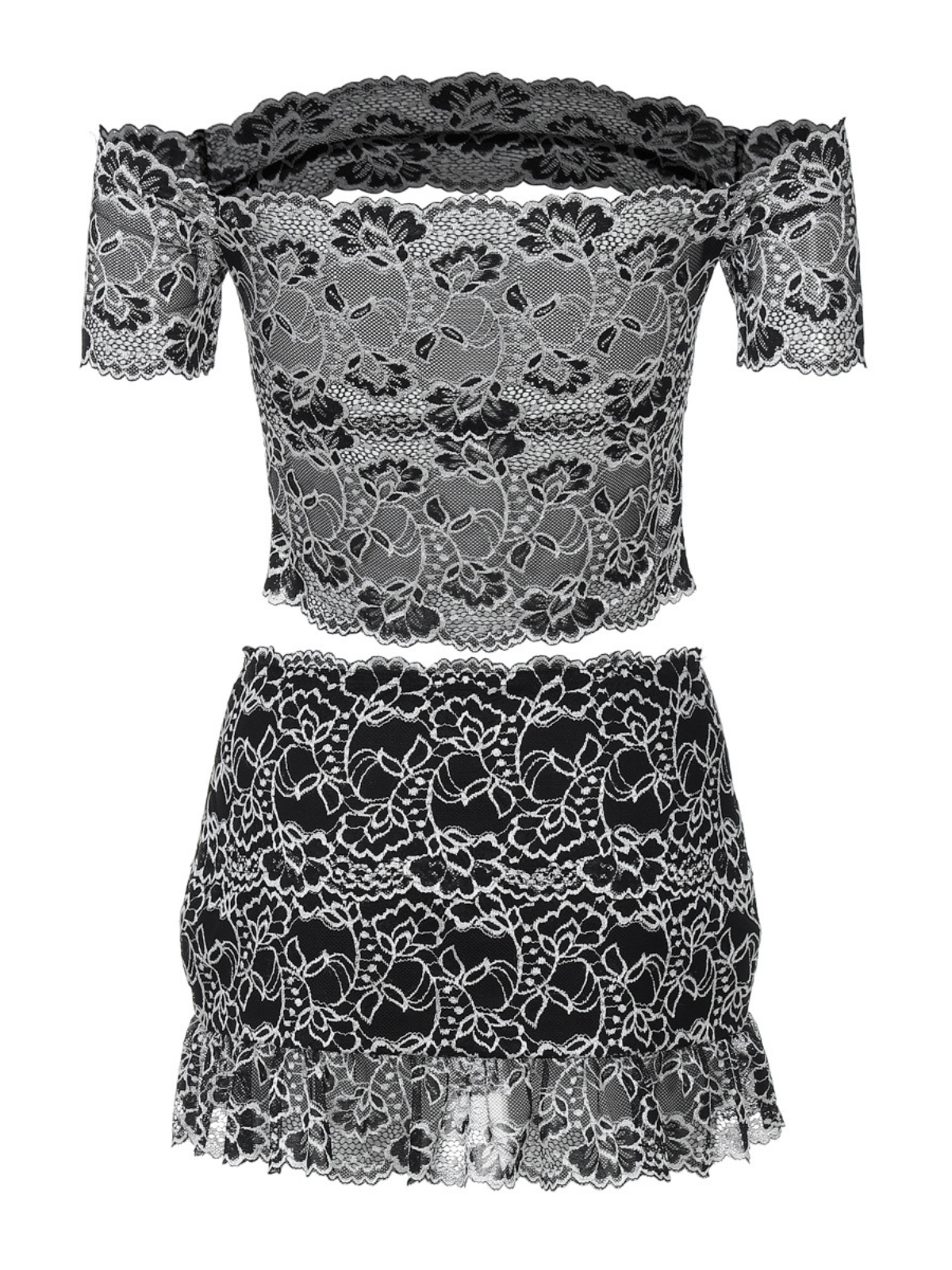 Gryxalis Tek Omuz Kısa Kesim Etek Seti