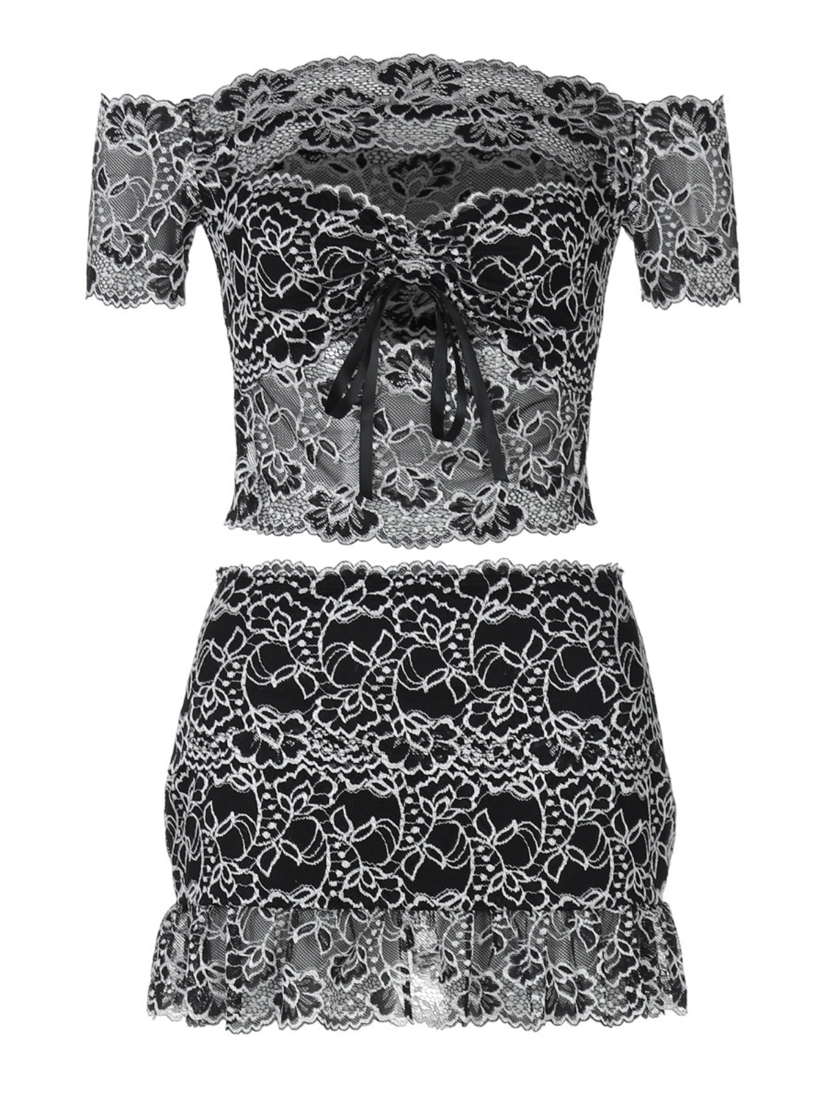 Gryxalis Tek Omuz Kısa Kesim Etek Seti