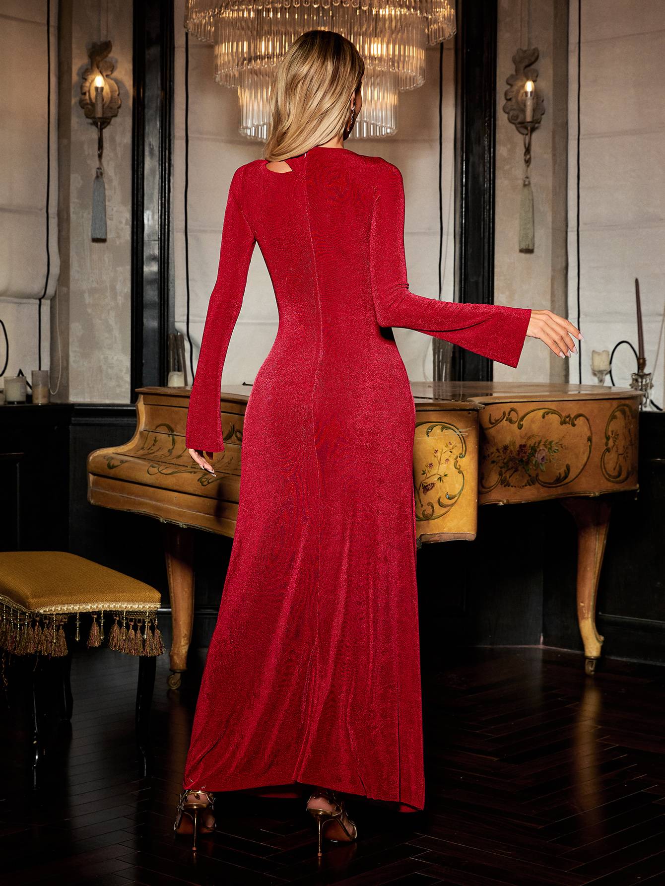 Hiroaki Kıvrımlı Kesim Maxi Elbise