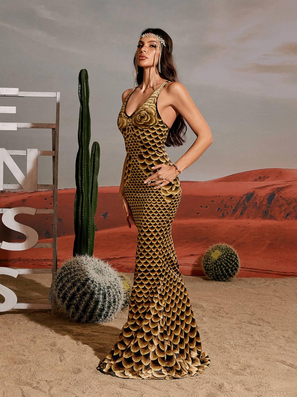 Hosea Baskılı Deniz Kızı Maxi Elbise