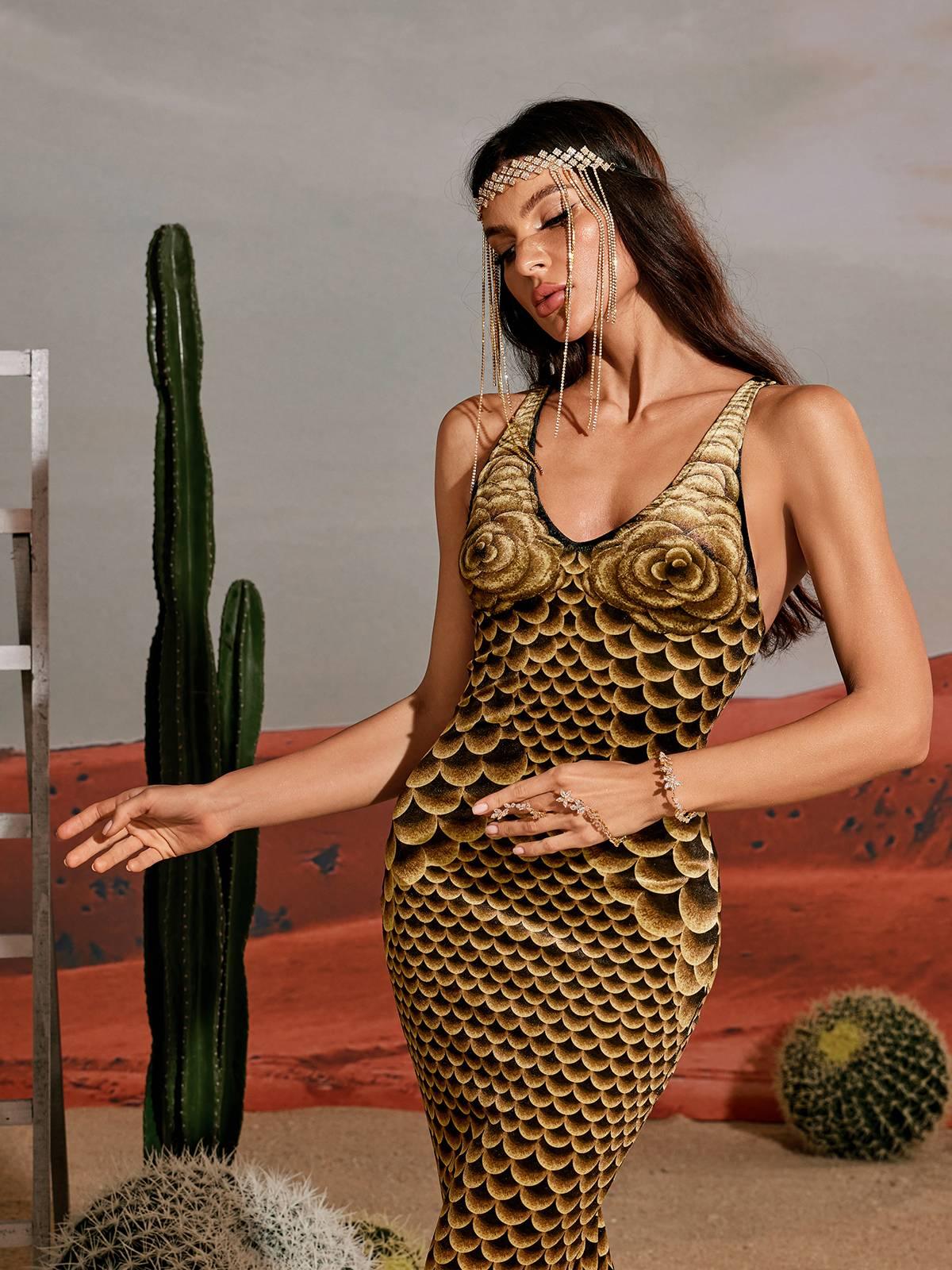 Hosea Baskılı Deniz Kızı Maxi Elbise