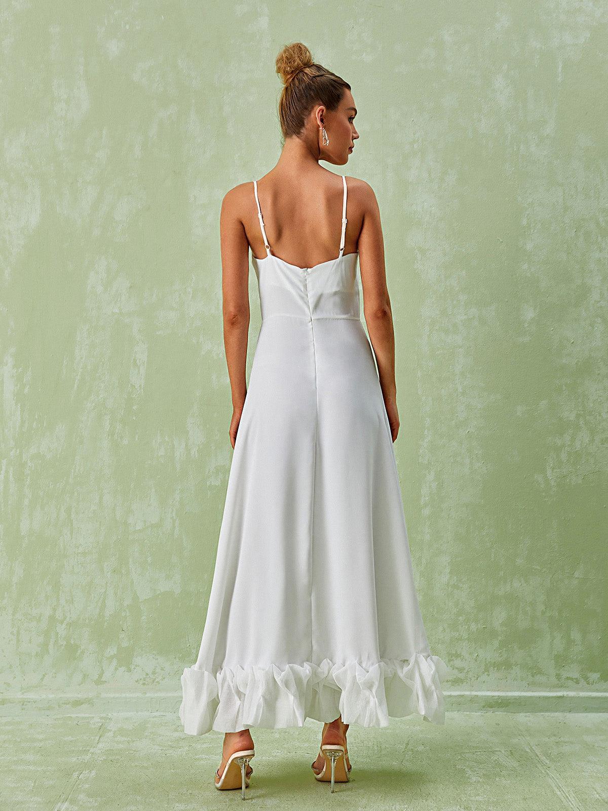 Ilsa Spaghetti Maxi Elbise Beyaz