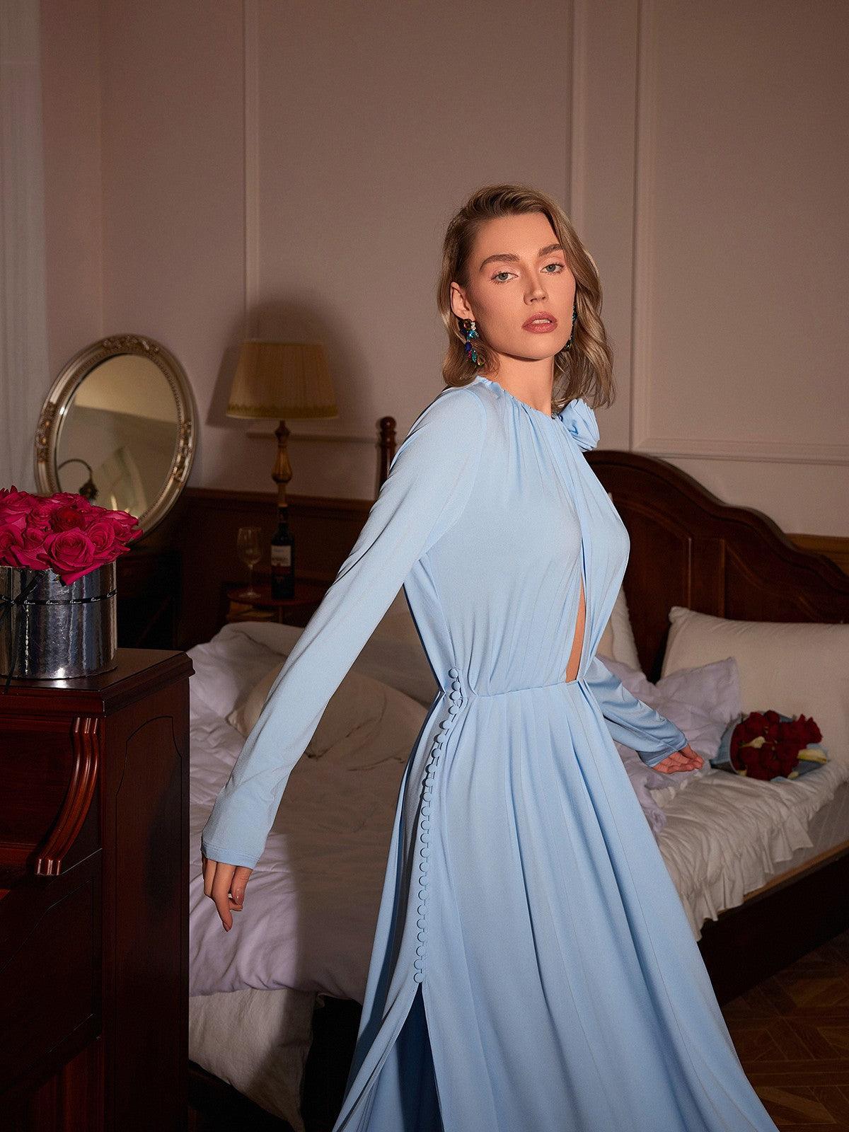 Jacob Flower Fırfırlı Boş Split Elbise