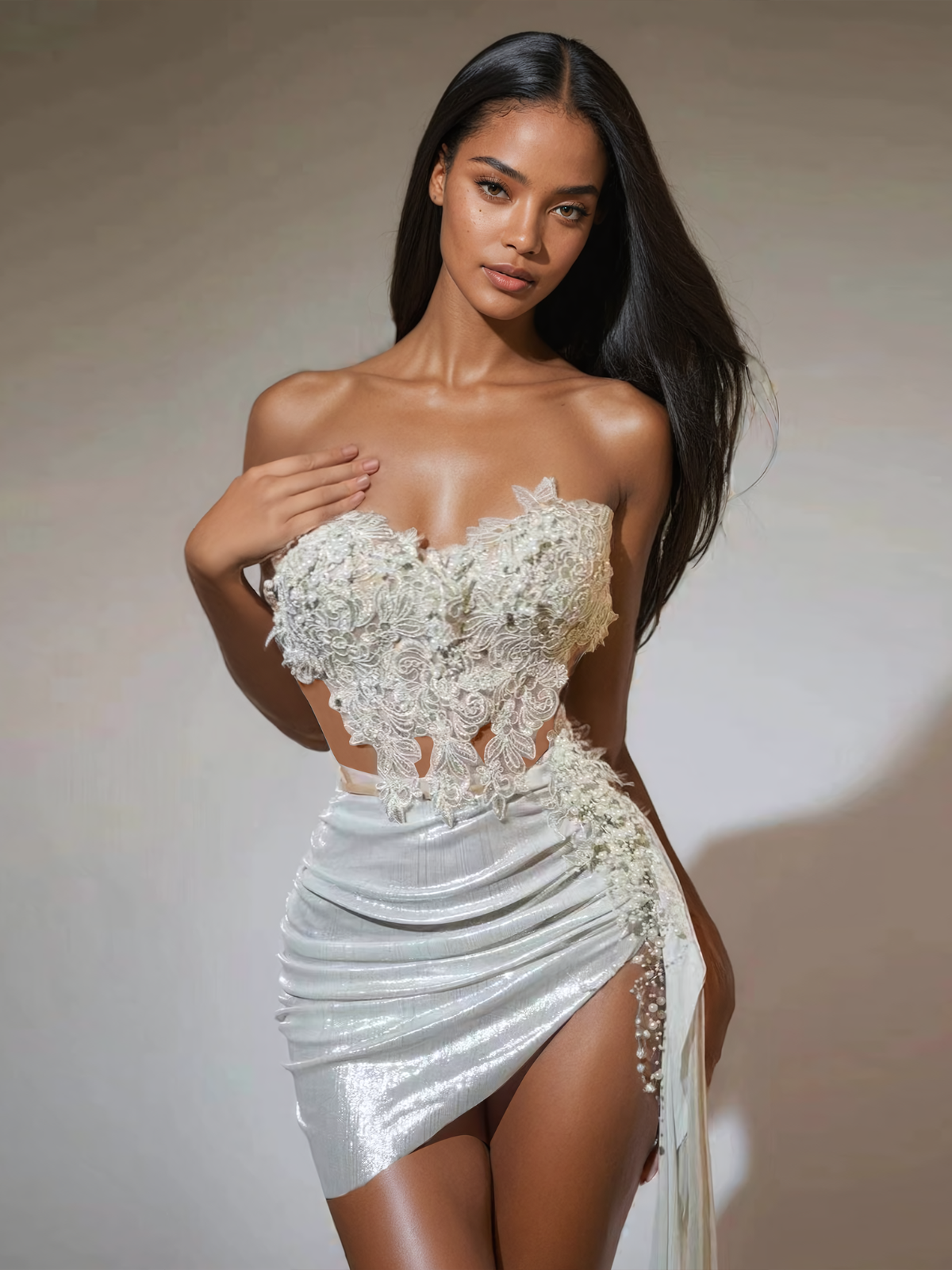 Jelia Straplez Fırfırlı Etek Seti