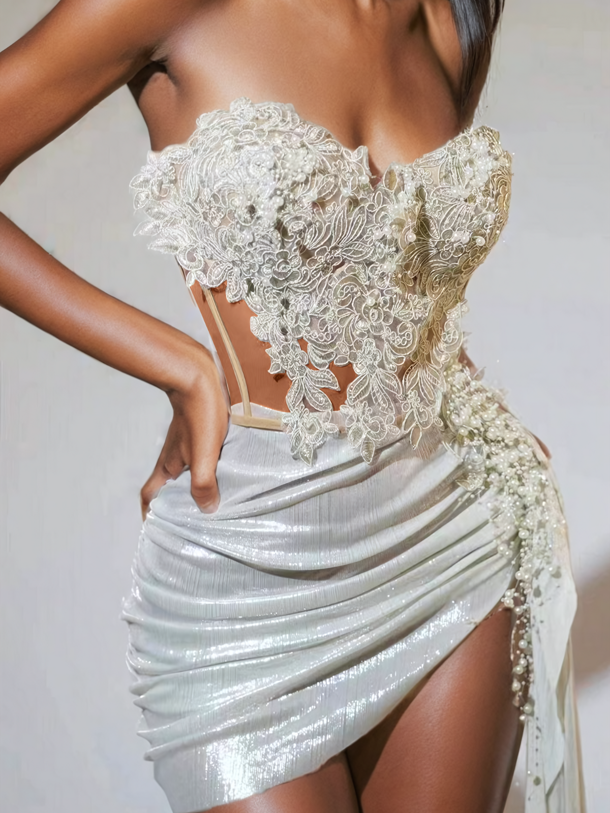 Jelia Straplez Fırfırlı Etek Seti