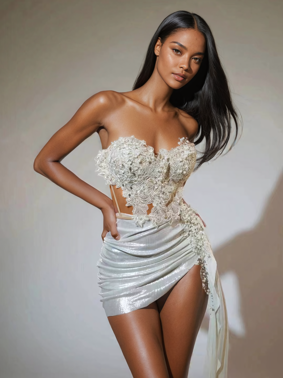 Jelia Straplez Fırfırlı Etek Seti