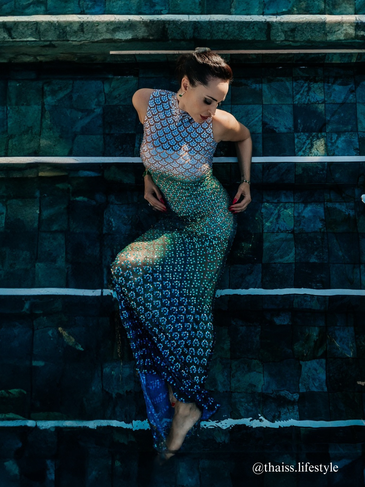 Jenji Deniz Kabuğu Rhinestone Maxi Elbise