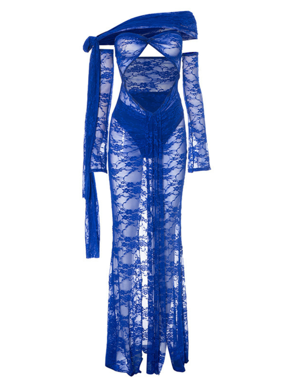 Luxanna Kesik Detaylı Dantel Maxi Elbise