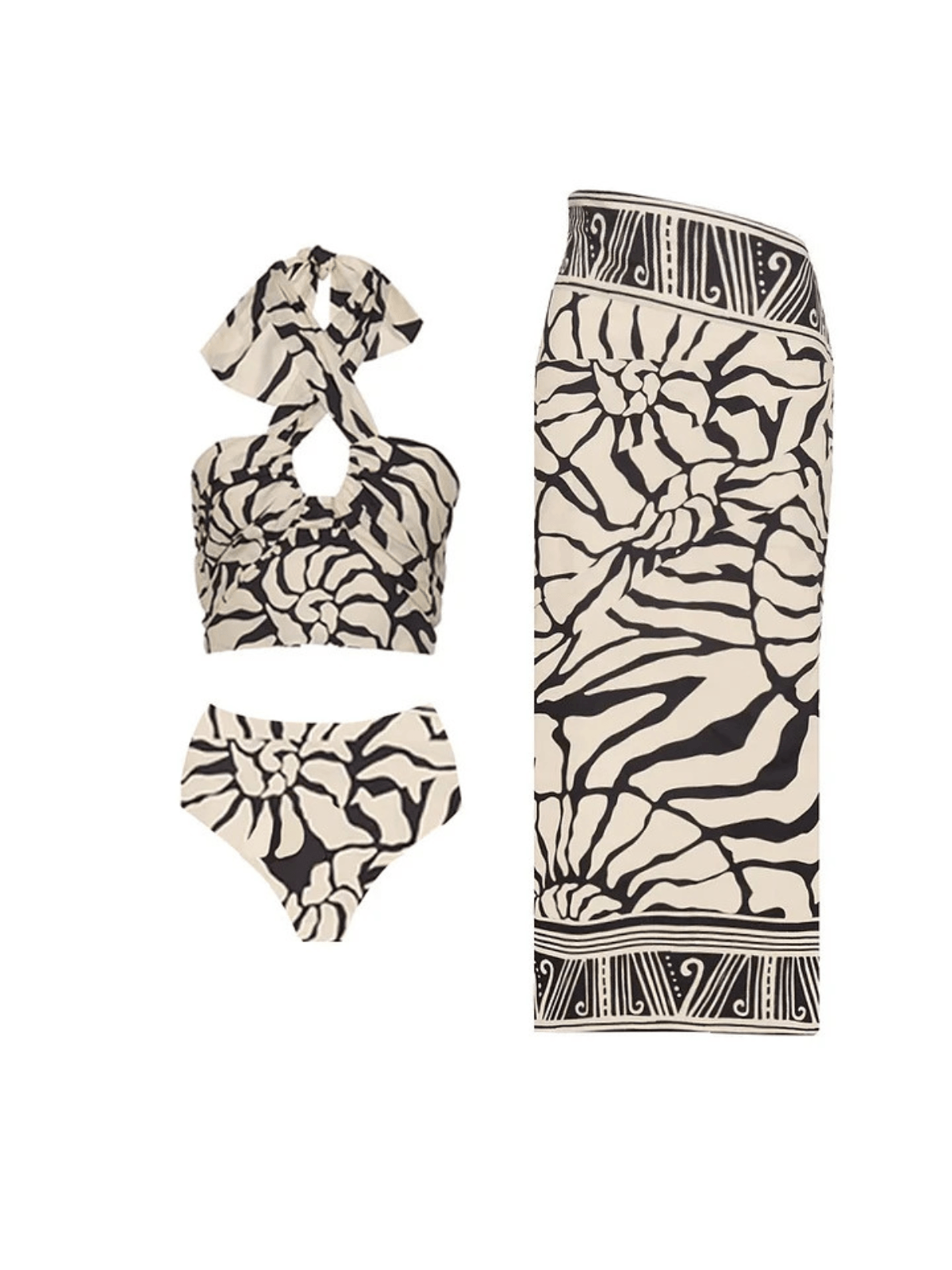 Maureen Baskılı Bikini Üç Parça Set