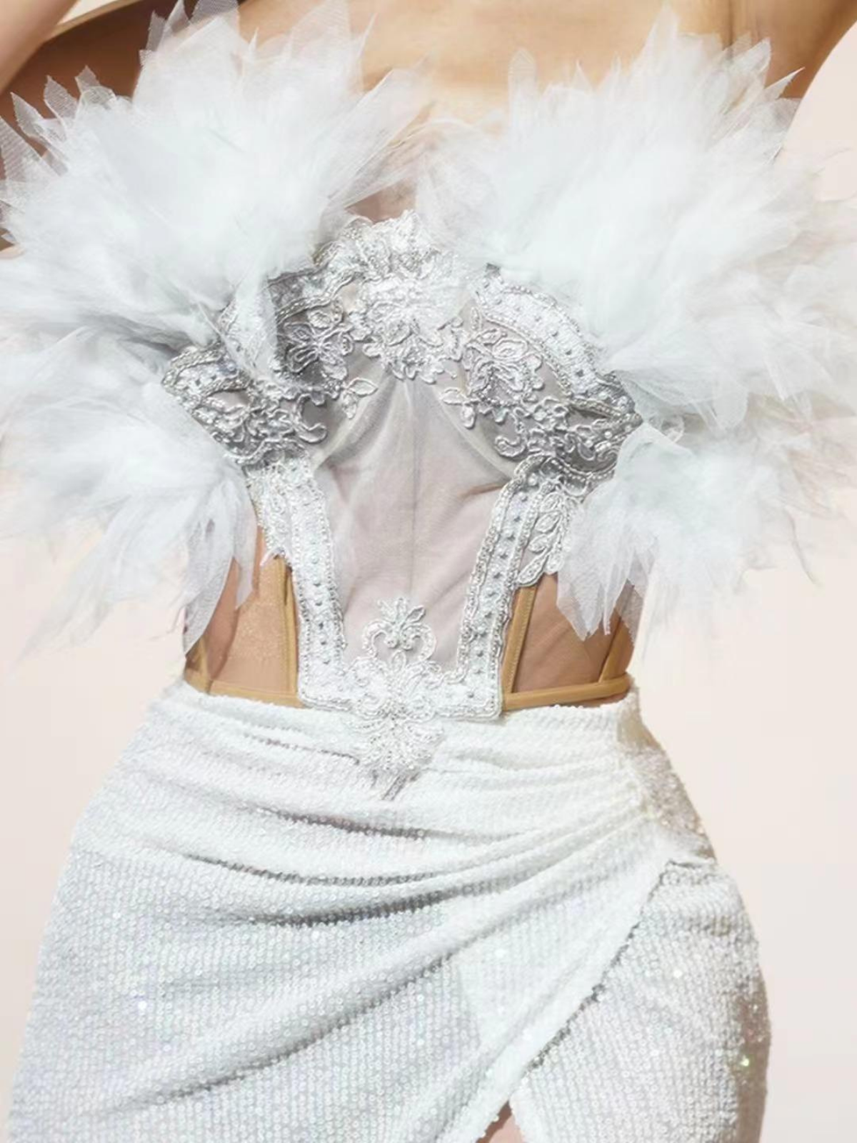 Myziak Nakışlı Volanlı Etek Takımı