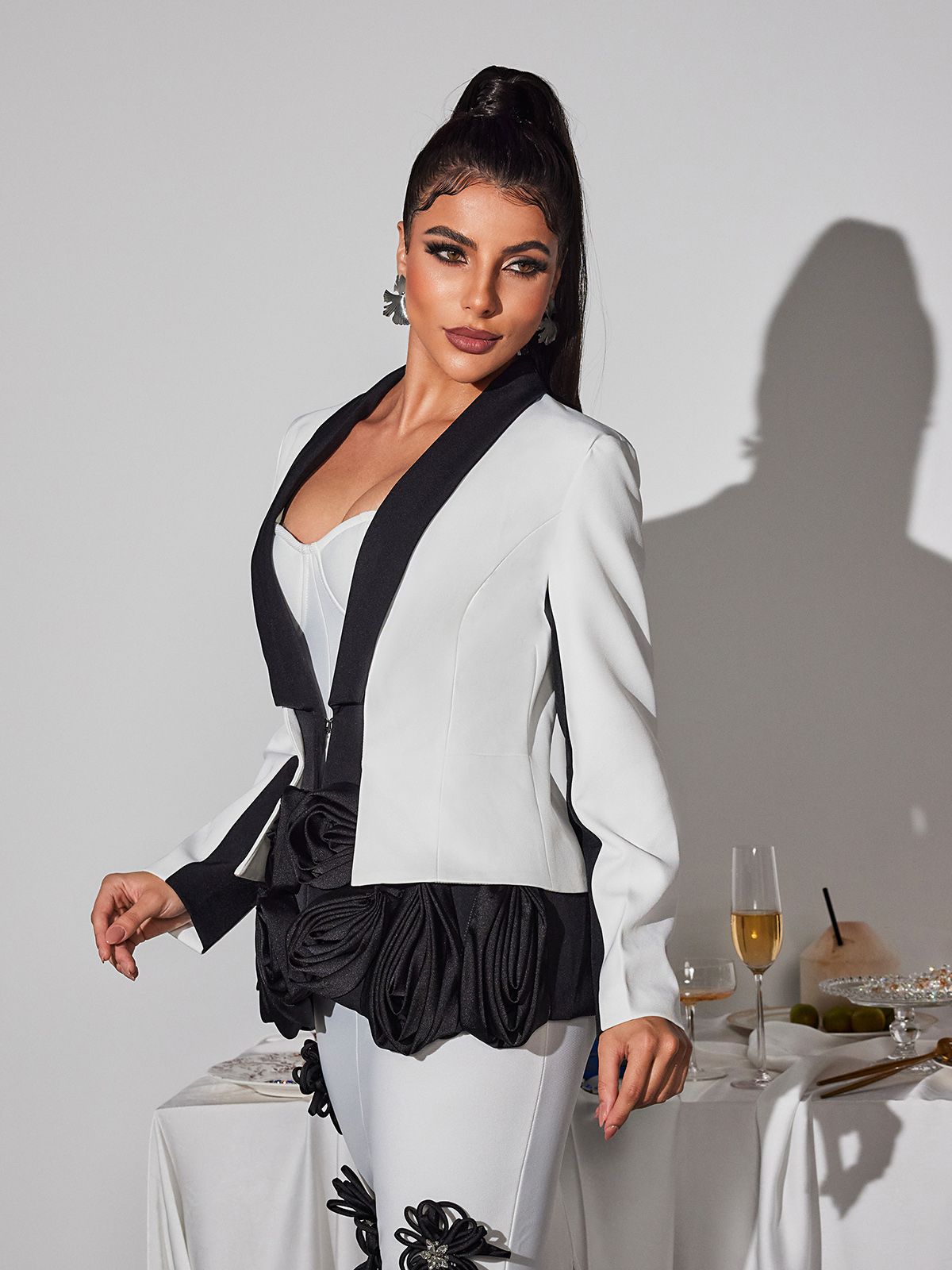 Raekwon Uzun Kollu Çiçek Desenli Blazer