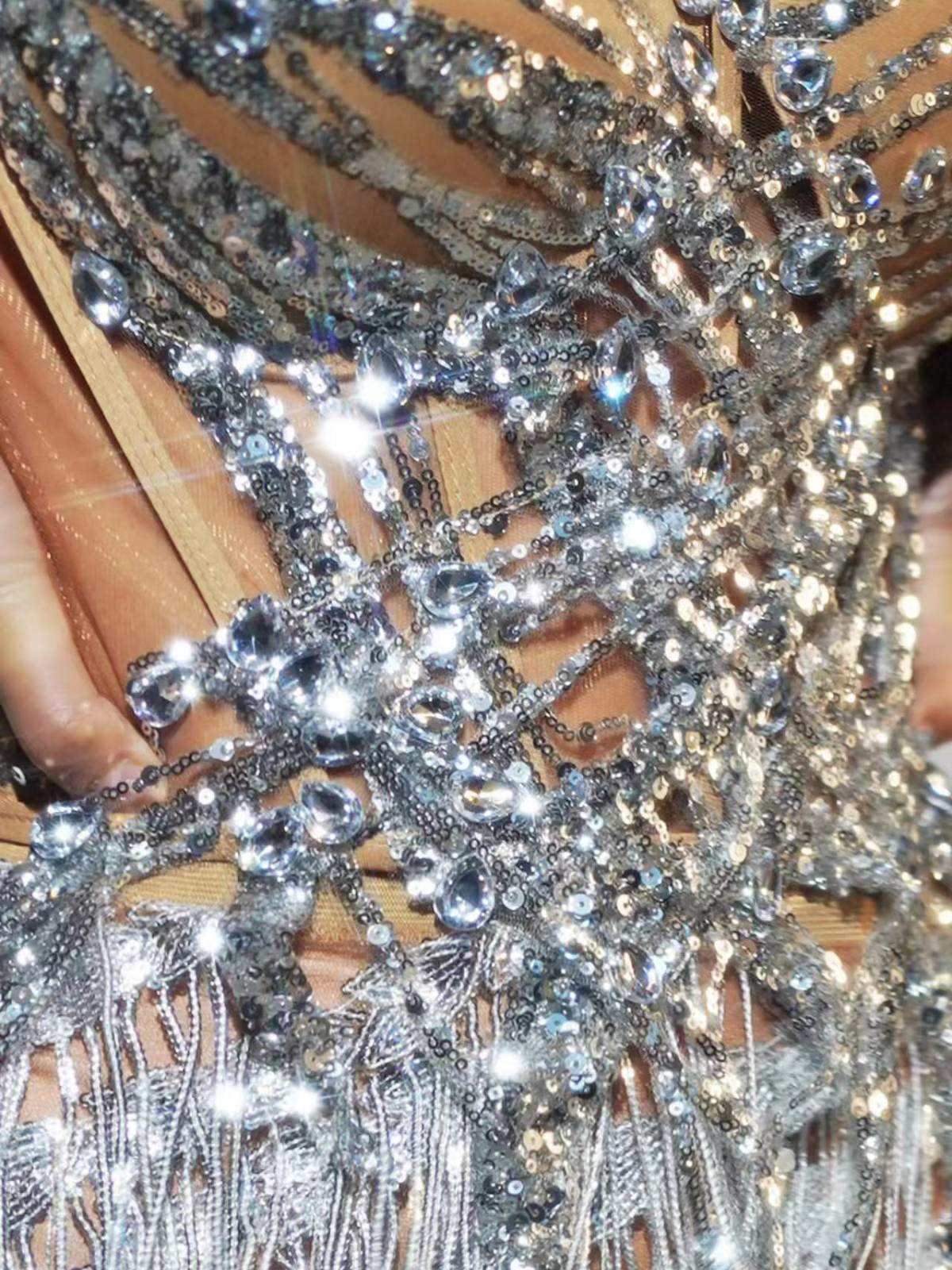 Safiya Straplez Rhinestone Etek Seti