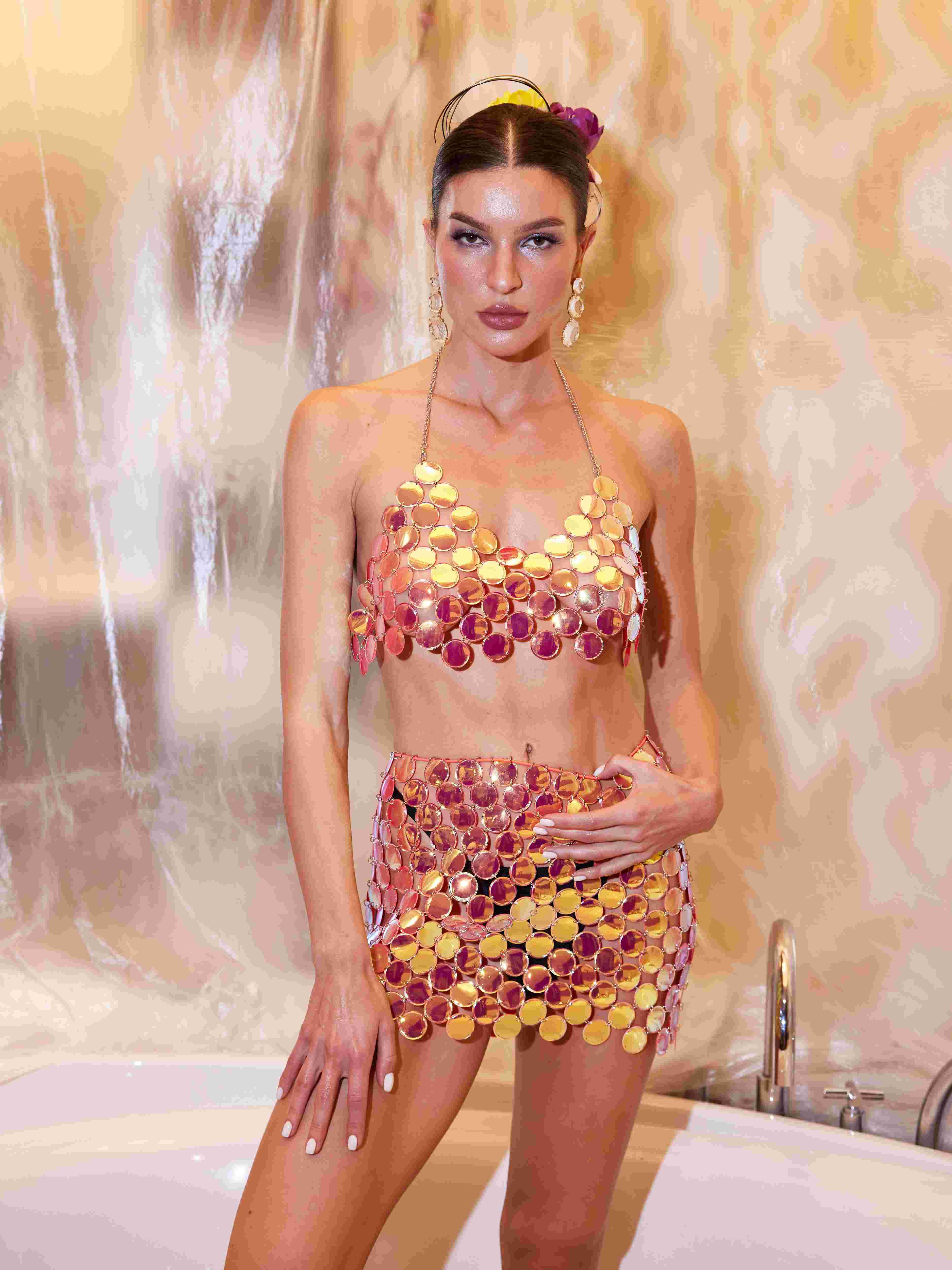 Sullivan Halter Yaka Zincir Mail Etek Seti