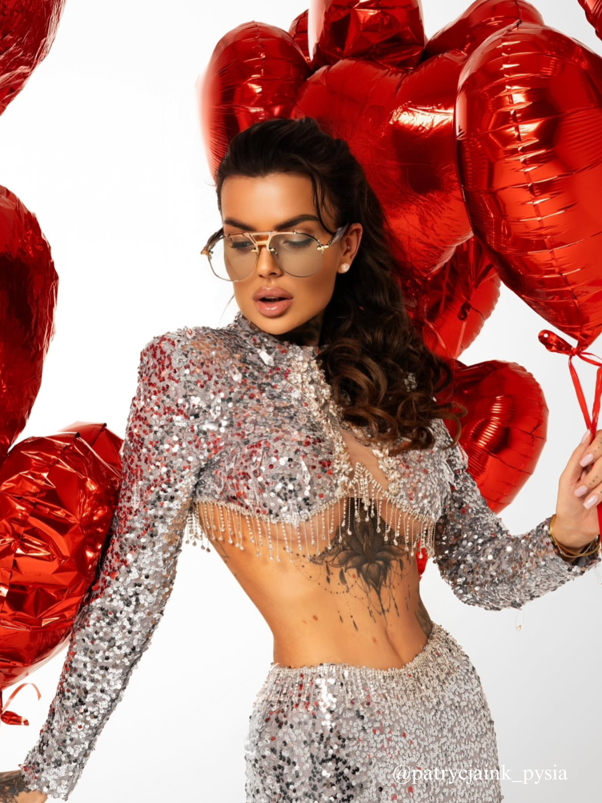 Vargas Rhinestone Payet Fringe Etek Seti