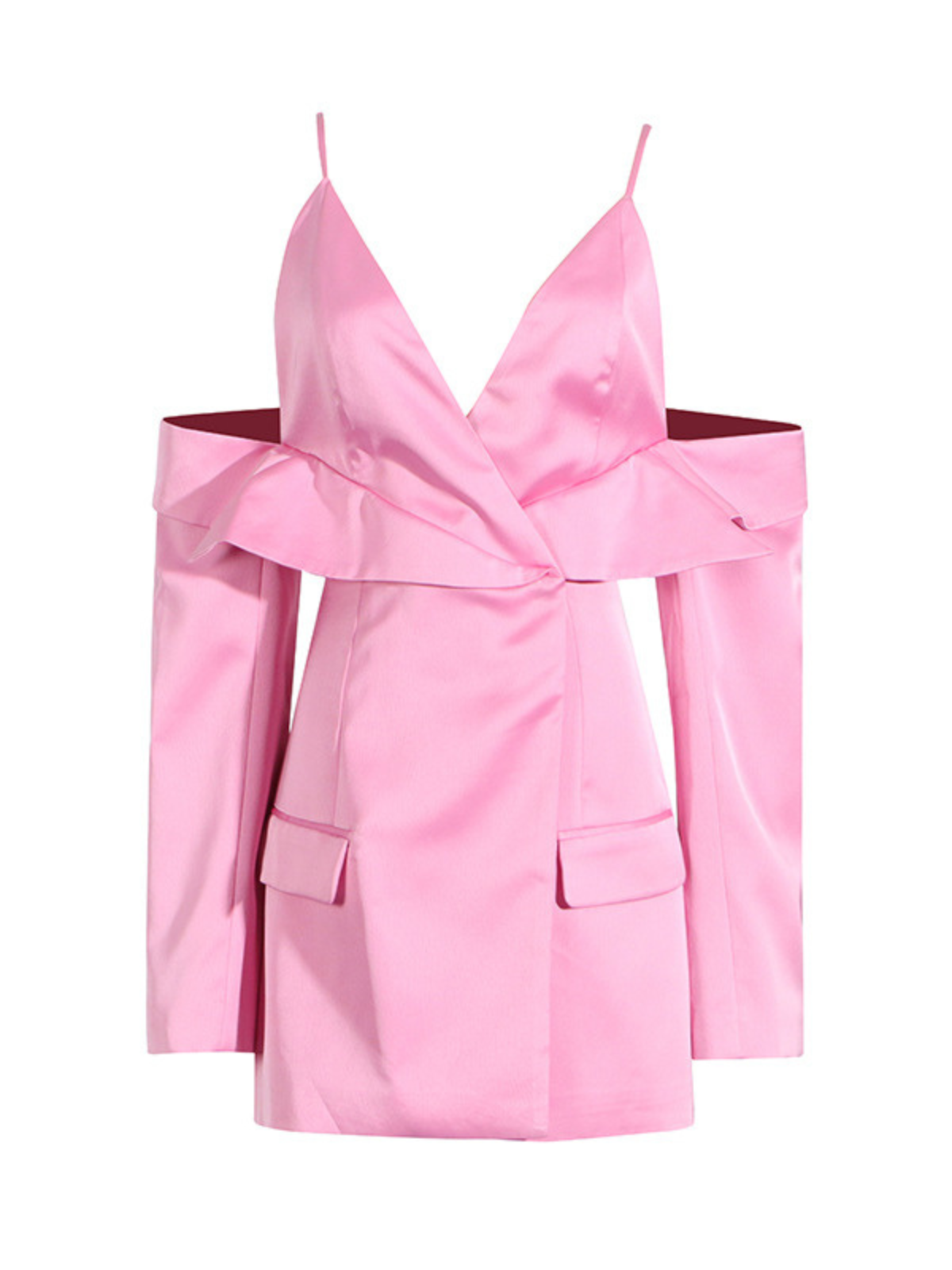 Vila Plunge Draped Saten Blazer