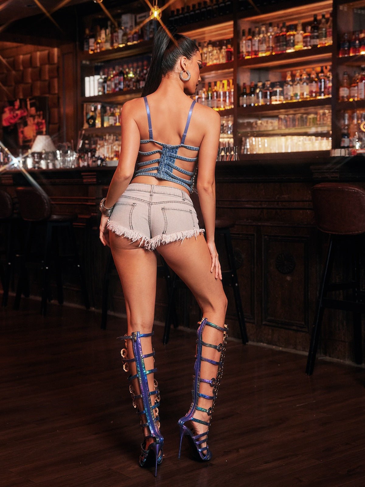 Wyxendra Spagetti Kesim Taşlı Üst