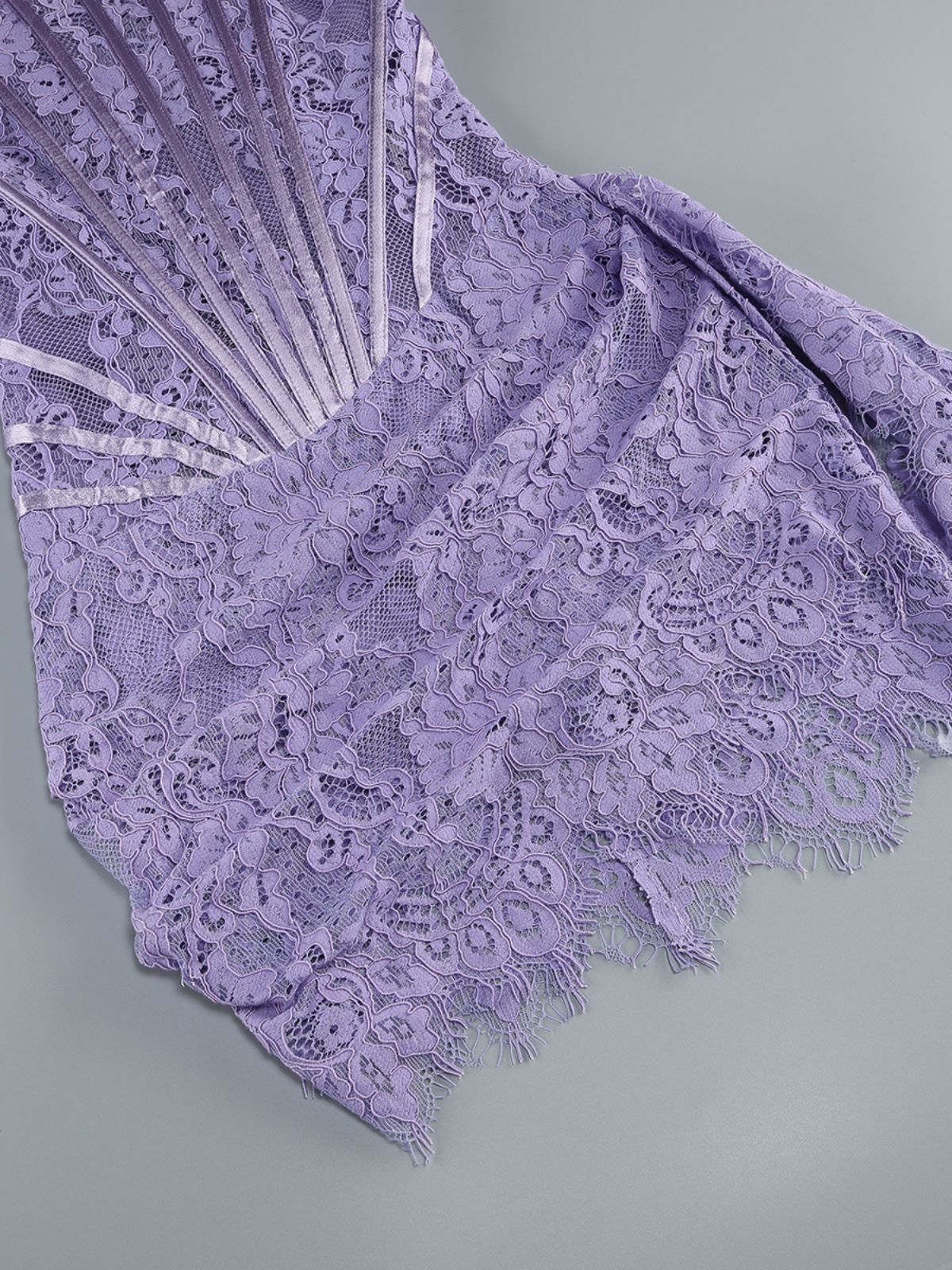 Yolita Straplez Dantel Elbise Lavanta