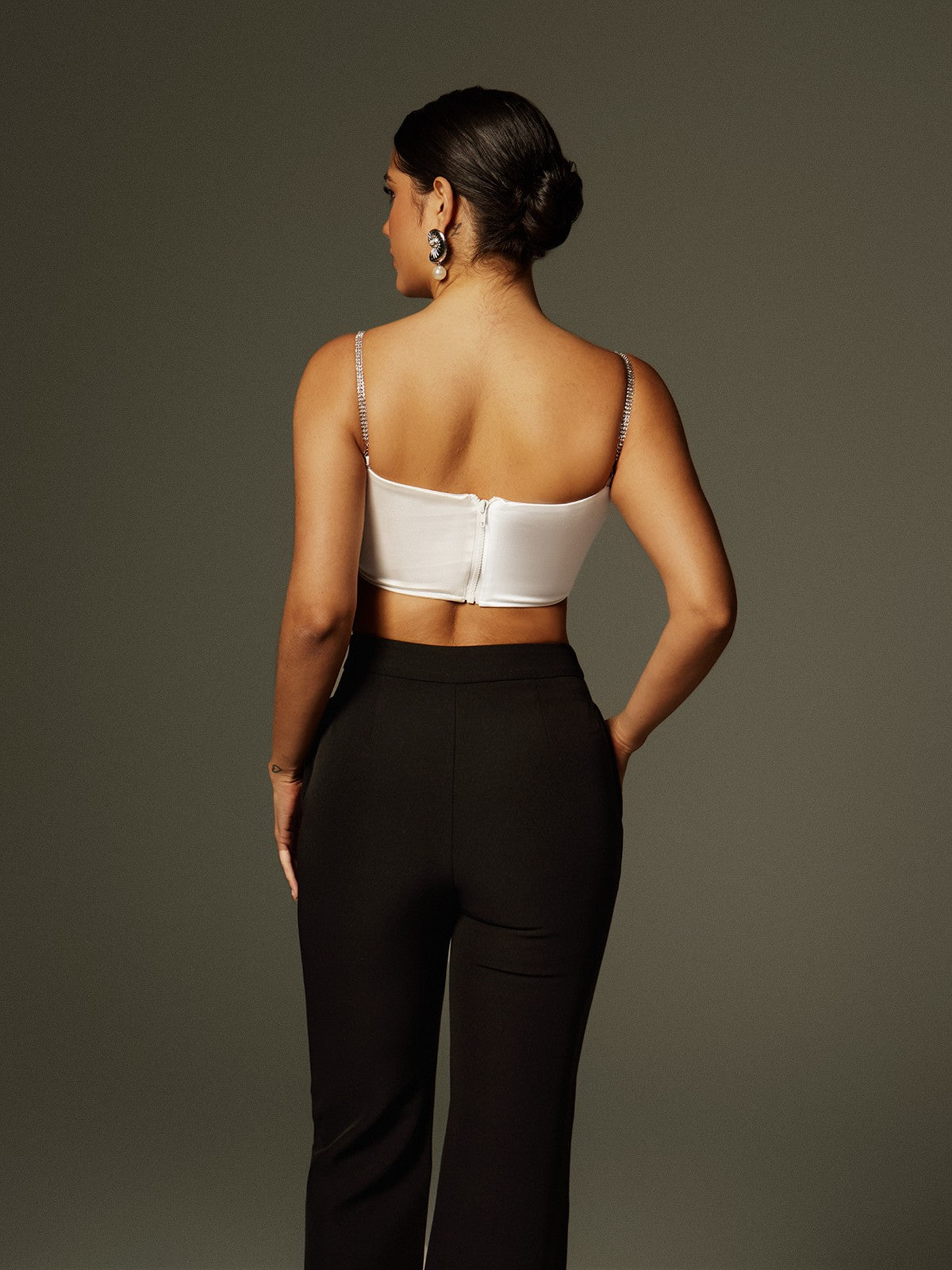 Zylara Askısız Kurdeleli Kıvrımlı Pantolon Takımı